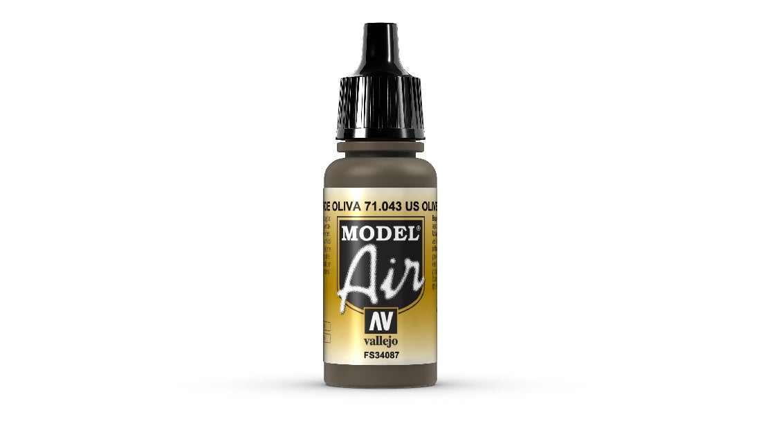 Vallejo Model Air US Olive Drab 17 ml Acrylic Airbrush Paint 71043