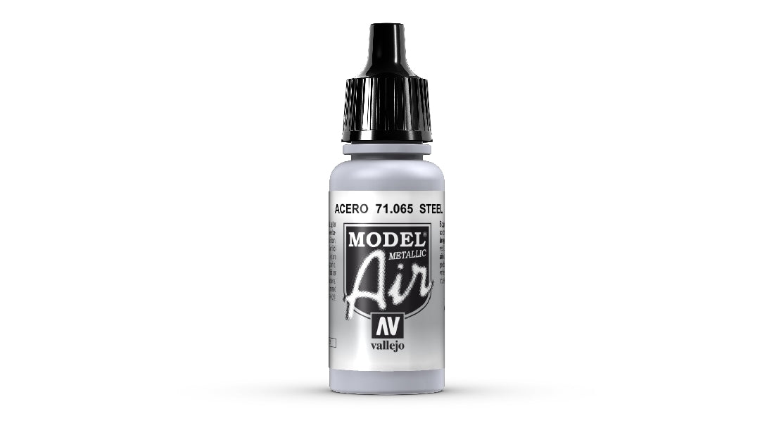 Vallejo Model Air Steel 17 ml Acrylic Airbrush Paint 71065