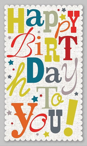 Greeting Card - Happy Birthday To You! - Stars
