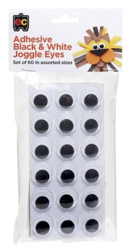 Ec Adhesive Black & White Joggle Eyes - Set Of 60