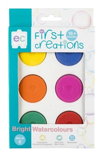 EC FIRST CREATIONS BRIGHT WATERCOLOURS 6PK