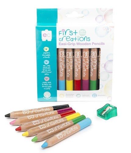 Ec First Creations Easy Grip Wooden Pencils