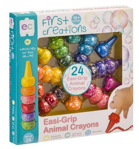 EC EASI-GRIP ANIMAL CRAYONS 24PK