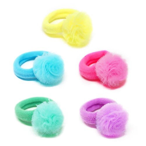 PINK POPPY BABY PASTEL POM POM ELASTIC 5PK