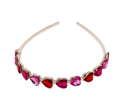 Pink Poppy Gemstone Heart Headband