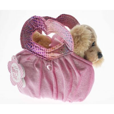 Fancy Pals - Brown Cocker Spaniel In Pink Rainbow Heart Bag